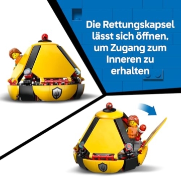 LEGO City Hubschrauber der Küstenwache - Spielzeug Einsatzfahrzeug - Modellbau mit Schiebetüren, Winde, 4 Minifiguren und Hai Figur - Geburtstagsgeschenk für Jungen ab 7 Jahren - 60503 - 5