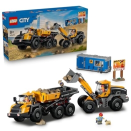 LEGO City Kipplaster und Schaufellader Spielzeuge - Baustellenfahrzeuge mit funktionierenden Funktionen und 3 Minifiguren - STEM Geburtstagsgeschenk für Jungen ab 8 Jahren - 60494 - 1