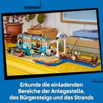 LEGO City Klassische Strandstraßenbahn Spielzeug - Modellbau mit Schienenstrecke, Straßenszene, 5 Minifiguren und 5 Tierfiguren - Geburtstagsgeschenk für Jungen ab 7 Jahren - 60506 - 5