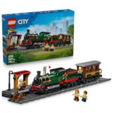 LEGO City Klassischer Dampfzug Spielzeug - STEM Modellbausatz - Set mit Bahnhof, Schienen, Führerstand Steuerung, Haltesignal und 5 Minifiguren - Geburtstagsgeschenk für Jungen ab 7 Jahren - 60511 - 1
