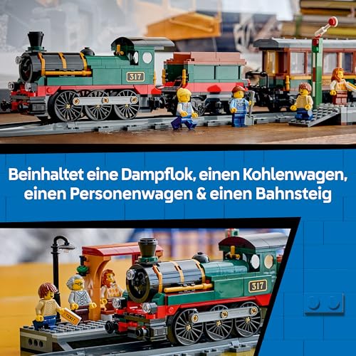 LEGO City Klassischer Dampfzug Spielzeug - STEM Modellbausatz - Set mit Bahnhof, Schienen, Führerstand Steuerung, Haltesignal und 5 Minifiguren - Geburtstagsgeschenk für Jungen ab 7 Jahren - 60511 - 3