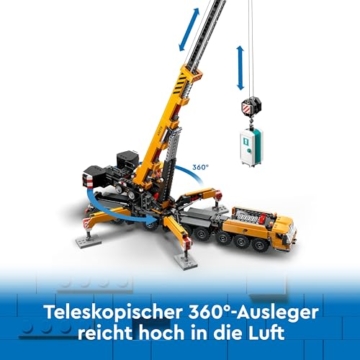 LEGO City Mobiler Baukran, Bauspielzeug für Jungen und Mädchen, Geschenk für kreative Kinder, ausfahrbarer Langer Ausleger, 4 Bauarbeiter-Minifiguren für Rollenspiele 60409 - 4