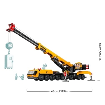 LEGO City Mobiler Baukran, Bauspielzeug für Jungen und Mädchen, Geschenk für kreative Kinder, ausfahrbarer Langer Ausleger, 4 Bauarbeiter-Minifiguren für Rollenspiele 60409 - 8