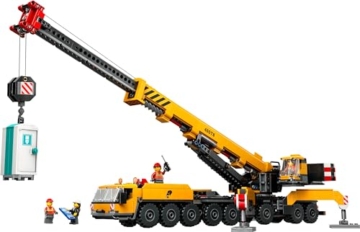 LEGO City Mobiler Baukran, Bauspielzeug für Jungen und Mädchen, Geschenk für kreative Kinder, ausfahrbarer Langer Ausleger, 4 Bauarbeiter-Minifiguren für Rollenspiele 60409 - 10