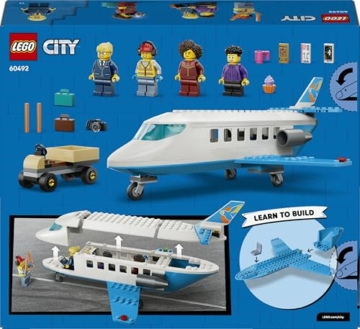 LEGO City Passagierjet Spielzeug - Flugzeug Modellbausatz mit 4 Minifiguren und Reisezubehör - Lernspielzeug - Geburtstagsgeschenk für Jungen ab 4 Jahren - 60492 - 10
