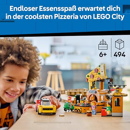 LEGO City Pizza-Liefererlebnis mit Fahrzeugen - inkl. Spielzeugauto, Roller, Drohne, Arcade-Automat und 4 Minifiguren - Geburtstagsgeschenk für Jungen ab 6 Jahren - 60496 - 3