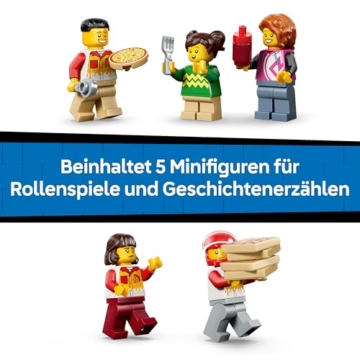 LEGO City Pizza-Liefererlebnis mit Fahrzeugen - inkl. Spielzeugauto, Roller, Drohne, Arcade-Automat und 4 Minifiguren - Geburtstagsgeschenk für Jungen ab 6 Jahren - 60496 - 6