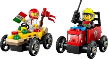 LEGO City Pizzalieferwagen vs. Löschauto - Seifenkisten Spielzeug für Mädchen und Jungen ab 5 Jahren - Bauset mit 2 Fahrer Minifiguren - Geschenk zum Geburtstag & für die Feiertage 60458 - 10