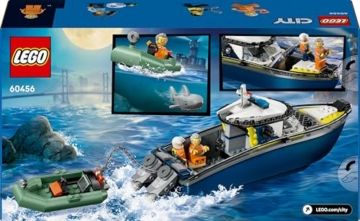 LEGO City Police Boat Chase Set - incl. 2 Boat Toys, 3 Minifigures & a Shark Animal Figure - Gift for 6+ Year Old Boys & Girls - 60456 - 12
