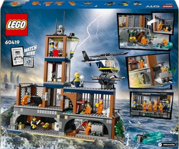 LEGO City Police Prison Island Toy for 7 Plus Year Old Boys, Girls & Kids, Emergency Vehicles Set with Helicopter, Boat, 7 Minifigures, Dog & Shark Figures for Imaginative Play, Birthday Gift 60419 - 11
