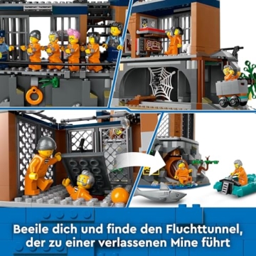 LEGO City Police Prison Island Toy for 7 Plus Year Old Boys, Girls & Kids, Emergency Vehicles Set with Helicopter, Boat, 7 Minifigures, Dog & Shark Figures for Imaginative Play, Birthday Gift 60419 - 5