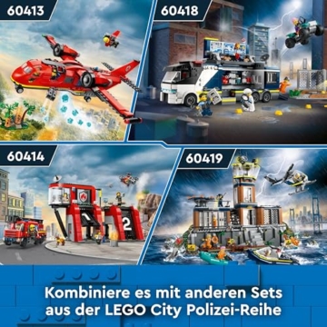 LEGO City Police Prison Island Toy for 7 Plus Year Old Boys, Girls & Kids, Emergency Vehicles Set with Helicopter, Boat, 7 Minifigures, Dog & Shark Figures for Imaginative Play, Birthday Gift 60419 - 7