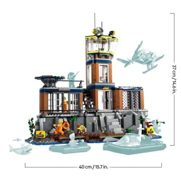 LEGO City Police Prison Island Toy for 7 Plus Year Old Boys, Girls & Kids, Emergency Vehicles Set with Helicopter, Boat, 7 Minifigures, Dog & Shark Figures for Imaginative Play, Birthday Gift 60419 - 8