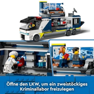 LEGO City Polizeitruck mit Labor, Polizei-Set mit Quad und LKW-Spielzeug für Kinder, Geschenk für Jungs und Mädchen ab 7 Jahre, plus 5 Minifiguren – 2 Polizisten, 1 Wissenschaftler und 2 Ganoven 60418 - 5