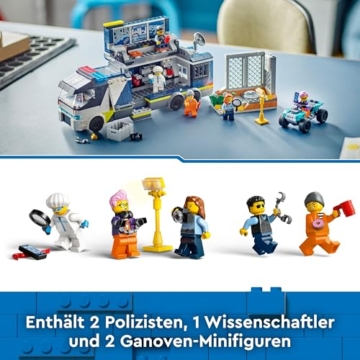 LEGO City Polizeitruck mit Labor, Polizei-Set mit Quad und LKW-Spielzeug für Kinder, Geschenk für Jungs und Mädchen ab 7 Jahre, plus 5 Minifiguren – 2 Polizisten, 1 Wissenschaftler und 2 Ganoven 60418 - 7