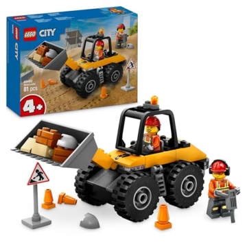 LEGO City Radlader - Spielzeugbagger für Kleinkinder, Mädchen und Jungen ab 4 Jahren - Fahrzeug Spielset - Montessori Geschenkideen für die Vorschule - Set mit 2 Bauarbeiter Minifiguren 60450 - 1