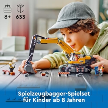 LEGO City Raupenbagger, Spielzeugbagger für Kinder ab 8 Jahren, Bauspielzeug mit Bagger-Modell, baubarer LKW mit Zubehör und 3 Minifiguren 60420 - 3