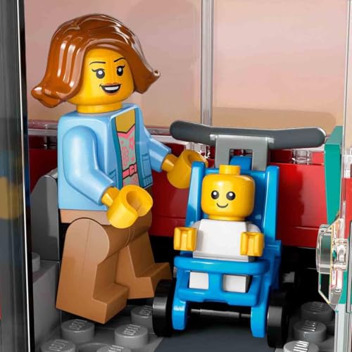 LEGO City Red Double-Decker Sightseeing Bus Toy, Red Vehicle for 7 Plus Year Old Boys & Girls, Creative Set with 5 Minifigures Including a Baby and Buggy, Birthday Gift Idea 60407 - 2