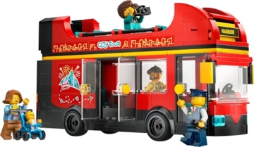 LEGO City Red Double-Decker Sightseeing Bus Toy, Red Vehicle for 7 Plus Year Old Boys & Girls, Creative Set with 5 Minifigures Including a Baby and Buggy, Birthday Gift Idea 60407 - 11