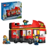 LEGO City Red Double-Decker Sightseeing Bus Toy, Red Vehicle for 7 Plus Year Old Boys & Girls, Creative Set with 5 Minifigures Including a Baby and Buggy, Birthday Gift Idea 60407 - 1