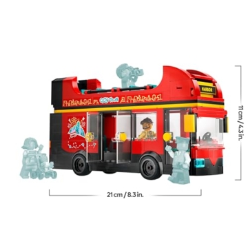 LEGO City Red Double-Decker Sightseeing Bus Toy, Red Vehicle for 7 Plus Year Old Boys & Girls, Creative Set with 5 Minifigures Including a Baby and Buggy, Birthday Gift Idea 60407 - 9