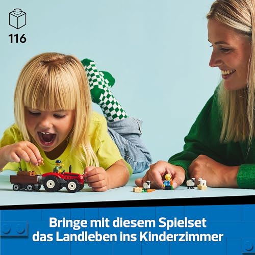 LEGO City Traktor mit Anhänger - Bauernhof Spielzeug mit Traktor & Tierfiguren - Montessori Spielsets für Jungen und Mädchen ab 4 Jahren - Geschenk mit 2 Minifiguren 60461 - 2