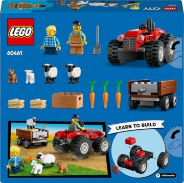 LEGO City Traktor mit Anhänger - Bauernhof Spielzeug mit Traktor & Tierfiguren - Montessori Spielsets für Jungen und Mädchen ab 4 Jahren - Geschenk mit 2 Minifiguren 60461 - 12