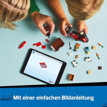 LEGO City Traktor mit Anhänger - Bauernhof Spielzeug mit Traktor & Tierfiguren - Montessori Spielsets für Jungen und Mädchen ab 4 Jahren - Geschenk mit 2 Minifiguren 60461 - 4