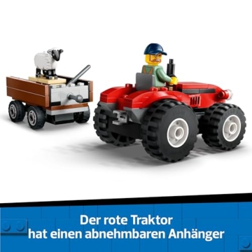 LEGO City Traktor mit Anhänger - Bauernhof Spielzeug mit Traktor & Tierfiguren - Montessori Spielsets für Jungen und Mädchen ab 4 Jahren - Geschenk mit 2 Minifiguren 60461 - 5