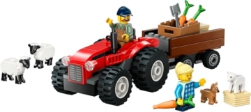 LEGO City Traktor mit Anhänger - Bauernhof Spielzeug mit Traktor & Tierfiguren - Montessori Spielsets für Jungen und Mädchen ab 4 Jahren - Geschenk mit 2 Minifiguren 60461 - 10
