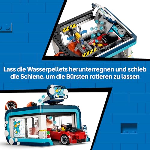 LEGO City Waschstraße Spielzeug - inkl. 2 Modellautos, Waschfunktion und 4 Minifiguren mit Zubehör - Geburtstagsgeschenk für Jungen ab 6 Jahren - 60497 - 3
