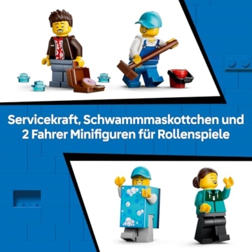 LEGO City Waschstraße Spielzeug - inkl. 2 Modellautos, Waschfunktion und 4 Minifiguren mit Zubehör - Geburtstagsgeschenk für Jungen ab 6 Jahren - 60497 - 7