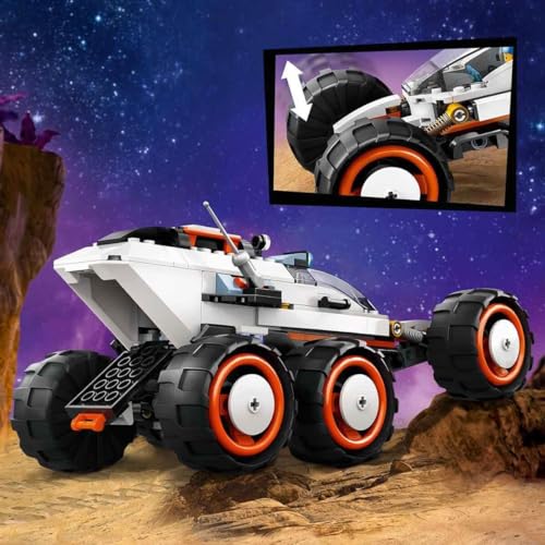 LEGO City Weltraum-Rover mit Außerirdischen, Auto-Set mit Roboter- und Alien-Spielzeug-Figuren, Geburtstagsgeschenk für Jungs und Mädchen ab 6 Jahren, mit 2 Minifiguren und einer Planetenkulisse 60431 - 2