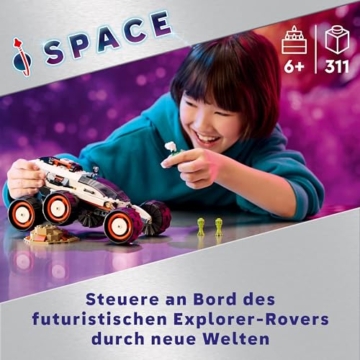 LEGO City Weltraum-Rover mit Außerirdischen, Auto-Set mit Roboter- und Alien-Spielzeug-Figuren, Geburtstagsgeschenk für Jungs und Mädchen ab 6 Jahren, mit 2 Minifiguren und einer Planetenkulisse 60431 - 3
