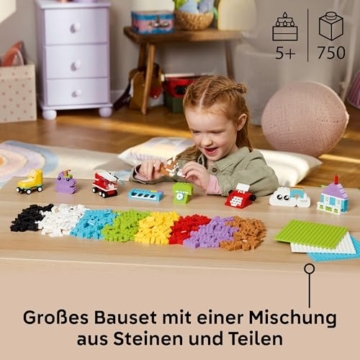 LEGO Classic Creative Build-and-Play Box - Colourful Bricks Set - Build a House, Dog, Fire Engine Toy, Piano Keyboard, Clouds & Rainbow - Arts and Crafts Kit for 5+ Year Old Boys & Girls - 11044 - 2