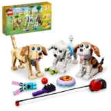 LEGO Creator 3 in 1 Entzückende Hunde Set 31137 mit Dackel, Mops, Pudelfiguren, Tierbauspielzeug für Kinder ab 7 Jahren, Geschenk für Hundeliebhaber, Ostergeschenkidee - 1