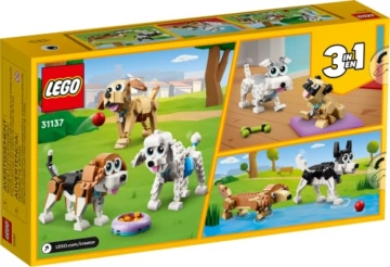 LEGO Creator 3 in 1 Entzückende Hunde Set 31137 mit Dackel, Mops, Pudelfiguren, Tierbauspielzeug für Kinder ab 7 Jahren, Geschenk für Hundeliebhaber, Ostergeschenkidee - 4