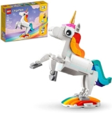 LEGO Creator 3 in 1 Magisches Einhorn Spielzeug, Verwandelt von Einhorn zu Seepferdchen zu Pfau, Regenbogen Tierfiguren Einhorn Geschenk für Enkelkinder Mädchen Jungen Spielzeug zum Zusammenbauen - 1