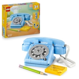 LEGO Creator 3-in-1 Retro-Telefon Spielzeug mit Wählscheibe – verwandelbar in EIN 1980er-Modell oder Zwei Mobiltelefone aus den 2000ern – kreatives Geschenk für Kinder ab 8 Jahren – 31174 - 1