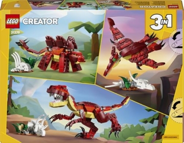 LEGO Creator 3-in-1-Set 31379 Wilder Dinosaurier Spielzeug - Set mit 3 Bauoptionen, Velociraptor, Stegosaurus oder Flugsaurier - Figuren für Kinder ab 8 Jahren - Geschenk für Jungen & Mädchen - 31379 - 12