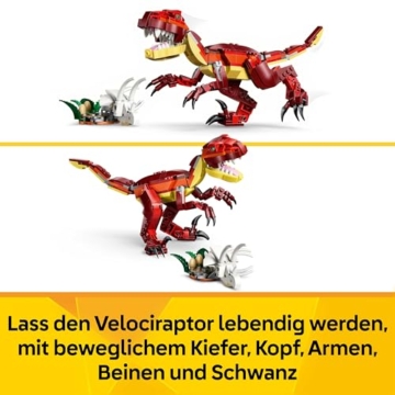 LEGO Creator 3-in-1-Set 31379 Wilder Dinosaurier Spielzeug - Set mit 3 Bauoptionen, Velociraptor, Stegosaurus oder Flugsaurier - Figuren für Kinder ab 8 Jahren - Geschenk für Jungen & Mädchen - 31379 - 5