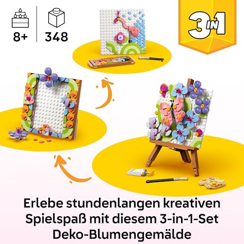 LEGO Creator 3-in-1-Set Deko-Blumengemälde - 3D Modellbau - 3 Bauoptionen: Gemälde, Bilderrahmen oder Flamingo Skizze - Kinderzimmer Deko - Geschenkidee für Kinder ab 8 Jahren - 31390 - 3