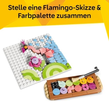 LEGO Creator 3-in-1-Set Deko-Blumengemälde - 3D Modellbau - 3 Bauoptionen: Gemälde, Bilderrahmen oder Flamingo Skizze - Kinderzimmer Deko - Geschenkidee für Kinder ab 8 Jahren - 31390 - 7