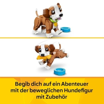 LEGO Creator 3-in-1-Set Niedliche Tiere: Verspielter Welpe - Tierfigur lässt Sich in Eichhörnchen oder Ente verwandeln - Geburtstagsgeschenk für Mädchen und Jungen ab 8 Jahren - 31382 - 4