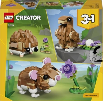LEGO Creator 3-in-1-Set Niedlicher Hamster mit Blume - Kinderspielzeug mit Tierfigur - Hamster Konstruktionsspielzeug - Mint Spielzeug mit 3 Bauoptionen - Geschenk für Jungen und Mädchen - 31376 - 13
