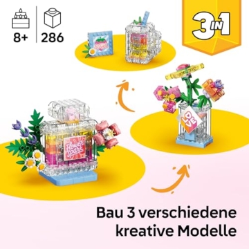 LEGO Creator 3-in-1-Set Parfümflasche mit Blumendeko - Bauspielzeug mit 3 Bauoptionen: Parfümflasche, Blumenvase oder Smoothie - Geschenkidee für Kinder ab 8 Jahren - 31383 - 3