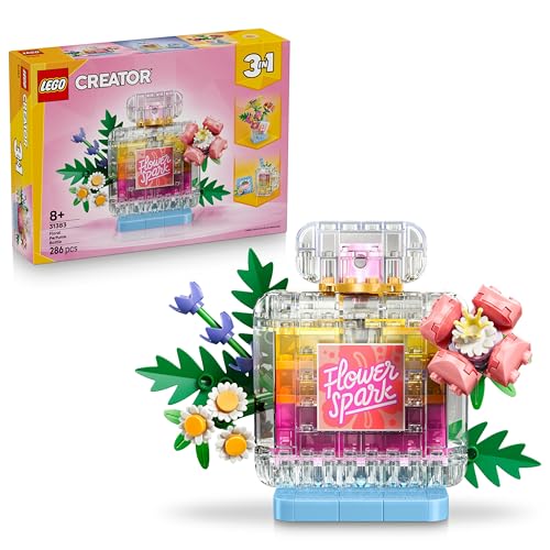 LEGO Creator 3-in-1-Set Parfümflasche mit Blumendeko - Bauspielzeug mit 3 Bauoptionen: Parfümflasche, Blumenvase oder Smoothie - Geschenkidee für Kinder ab 8 Jahren - 31383 - 1
