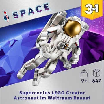 LEGO Creator 3in1 Astronaut im Weltraum Spielzeug, Modellbausatz mit Hund und Raumschiff für Kinder, Kinderzimmer-Deko, kreatives Geschenk für Jungs und Mädchen ab 9 Jahren 31152 - 2