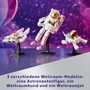 LEGO Creator 3in1 Astronaut im Weltraum Spielzeug, Modellbausatz mit Hund und Raumschiff für Kinder, Kinderzimmer-Deko, kreatives Geschenk für Jungs und Mädchen ab 9 Jahren 31152 - 6