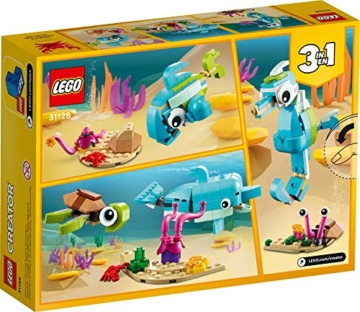 LEGO Creator 3in1 Dolphin and Turtle 31128 Building Kit; Features a Baby Dolphin and Baby Sea Turtle; Creative Gift for Kids Aged 6+ Who Love Imaginative Play (137 Pieces) - 6